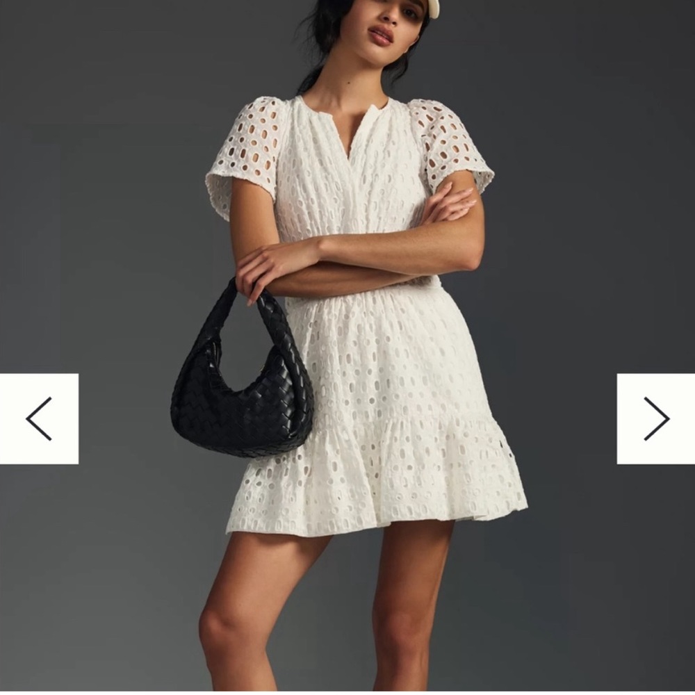 By Anthropologie mini somerset dress white eyelet size small